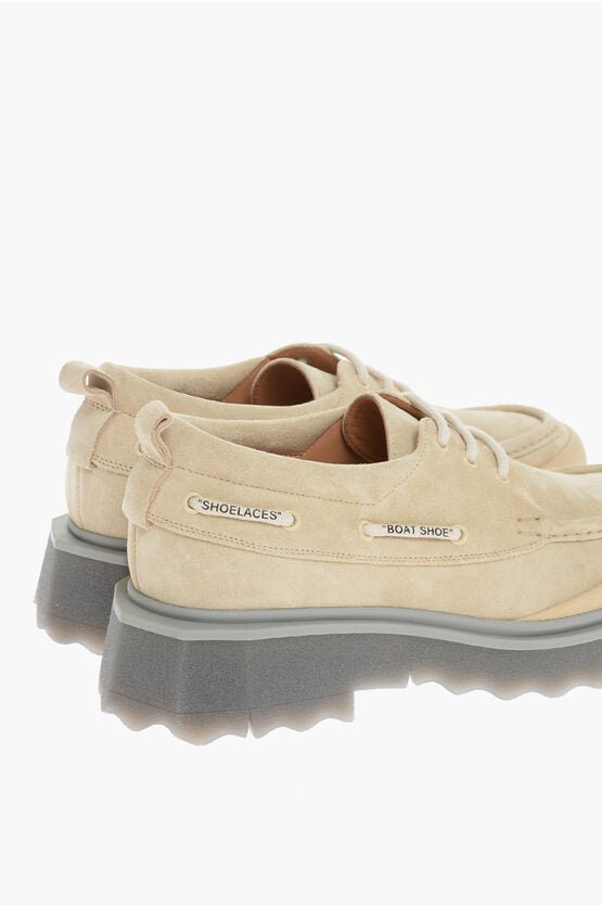 Shoes - Off - White Suede Leather BOATSHOE Low - Top Sneakers - 8051594143910 - Ask Me Wear