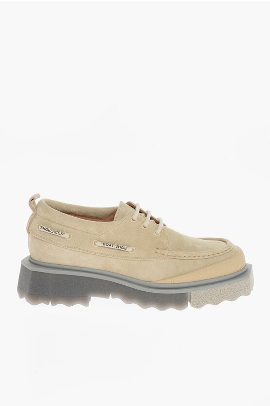 Shoes - Off - White Suede Leather BOATSHOE Low - Top Sneakers - 8051594143910 - Ask Me Wear