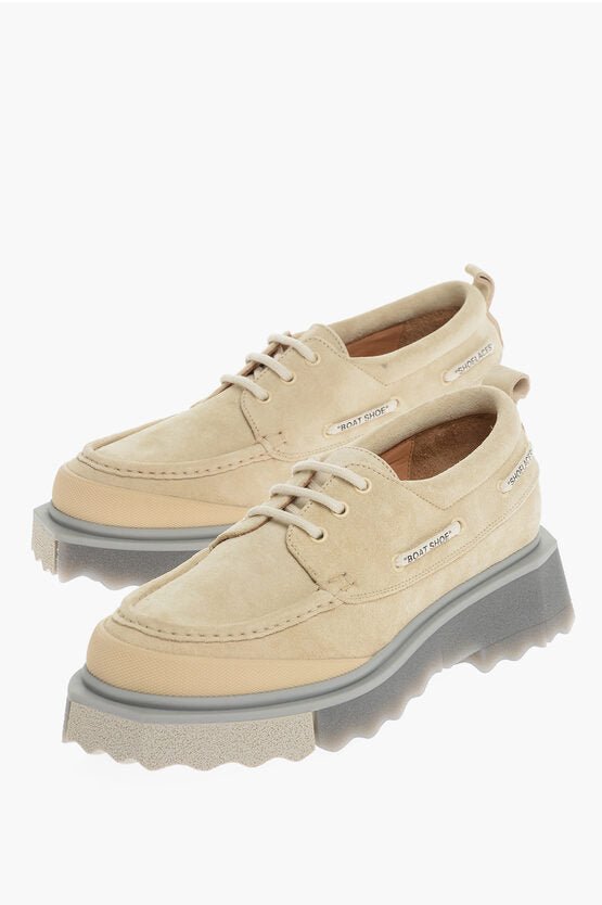 Shoes - Off - White Suede Leather BOATSHOE Low - Top Sneakers - 8051594143910 - Ask Me Wear