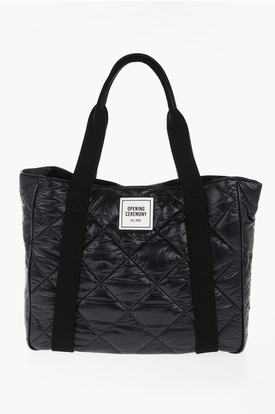 Bags - Opening Ceremony Quilted Nylon BOX LOGO Tote Bag - 8053309073031 - Ask Me Wear