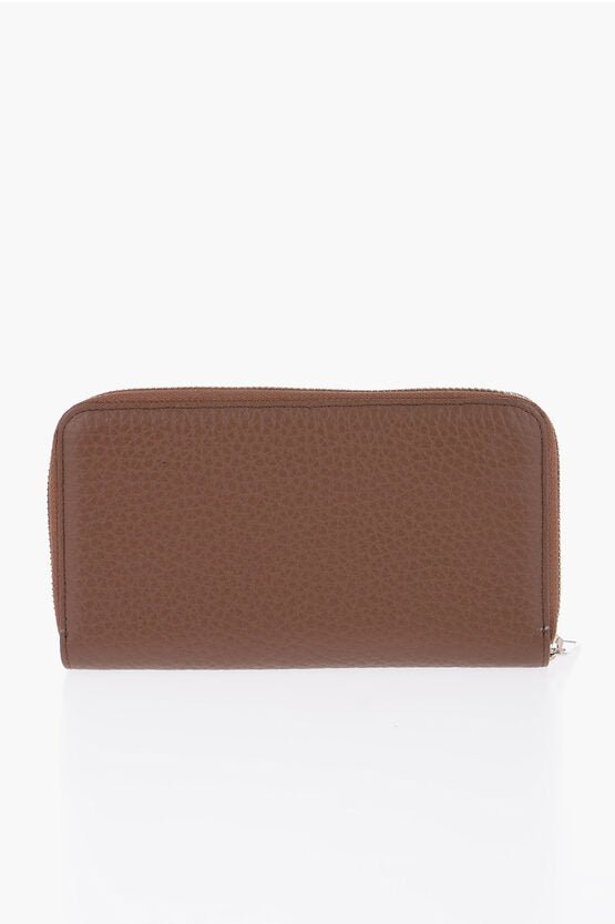 Accessories - Wallets & Card Holders - Orciani Textured Leather Wallet with Metal Logo - 8000000157089 - Ask Me Wear