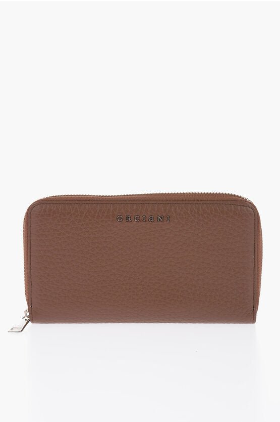 Accessories - Wallets & Card Holders - Orciani Textured Leather Wallet with Metal Logo - 8000000157089 - Ask Me Wear