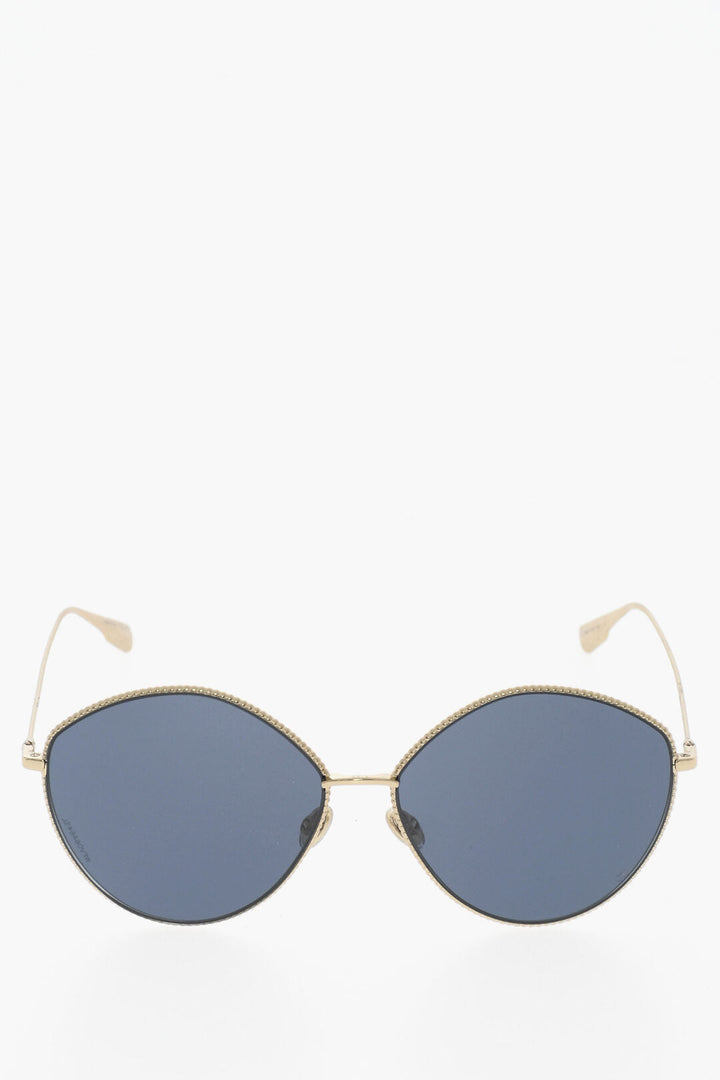 Dior Oval-Frame Sunglasses with Silver-Tone Frame