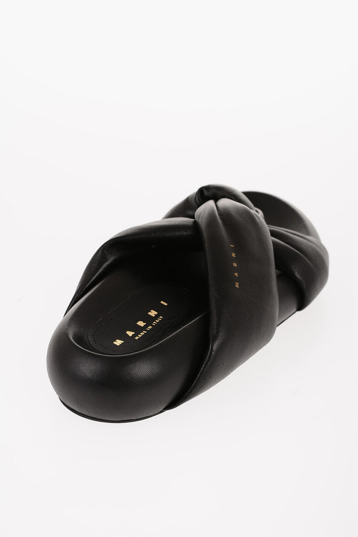 Marni Padded Leather Sadals with Braided Band
