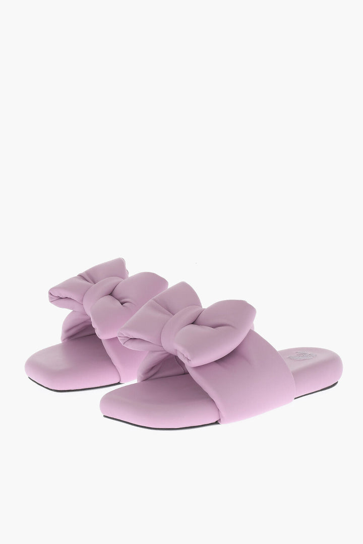 Off-White Padded Leather Sandals with Maxi Bow