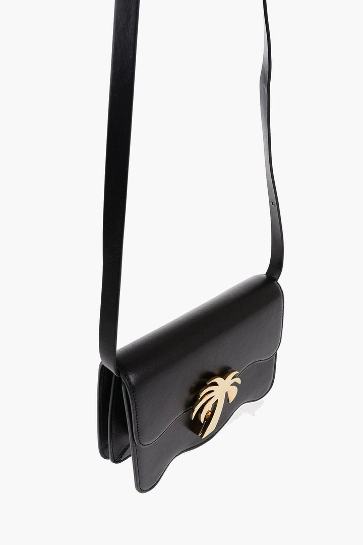 Bags - Palm Angels Leather PALM MID Shoulder Bag with Adjustable Shoulder Strap - 5500052261176 - Ask Me Wear