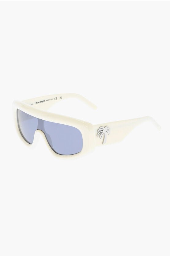 Accessories - Sunglasses - Palm Angels Solid Color CARMEL Shield Sunglasses with Silver Details - 8052788753366 - Ask Me Wear