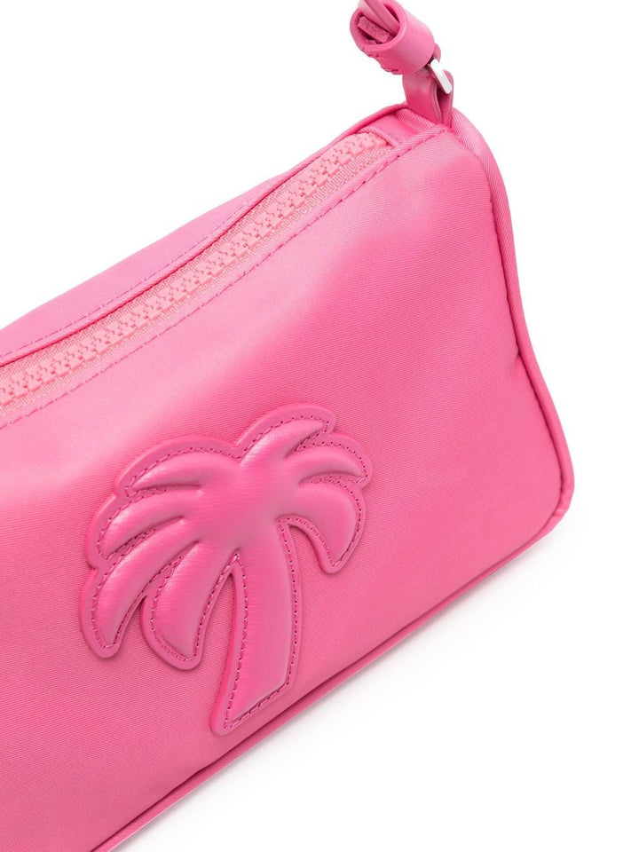 Bags - PALM ANGELS WOMEN Big Palm Nylon Pouch Pink - PWNS004S23FAB0023030 - Ask Me Wear