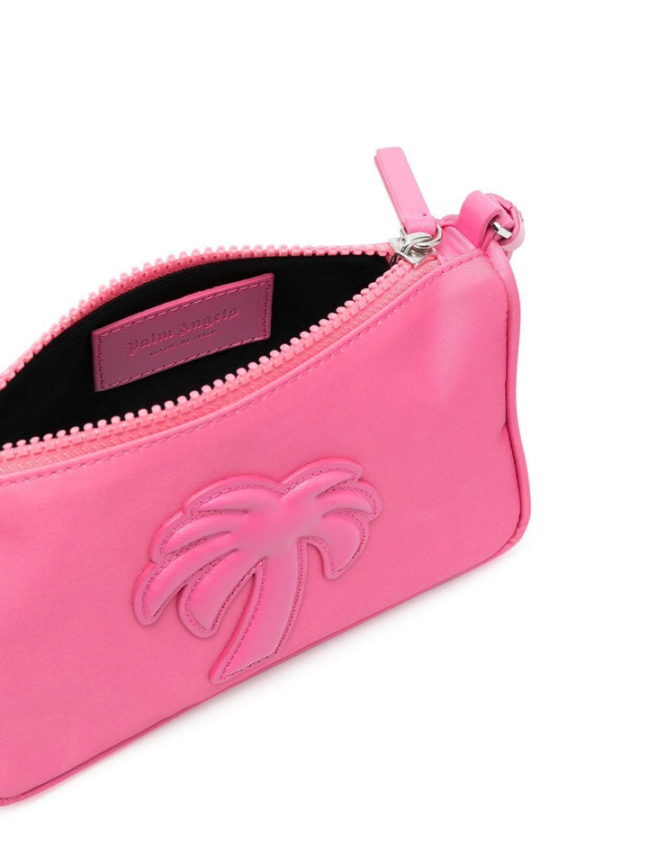 Bags - PALM ANGELS WOMEN Big Palm Nylon Pouch Pink - PWNS004S23FAB0023030 - Ask Me Wear