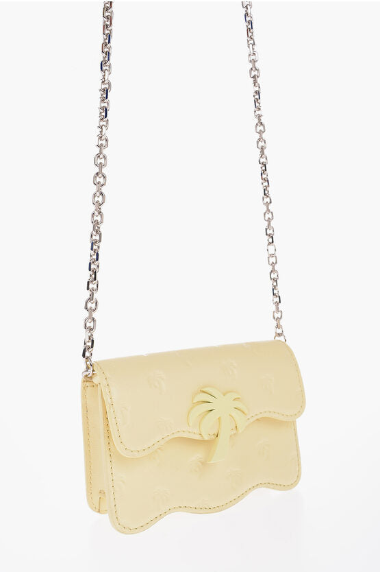 Palm Angels Palm Tree Motif Leather Mini Bag with Chain Shoulder Strap