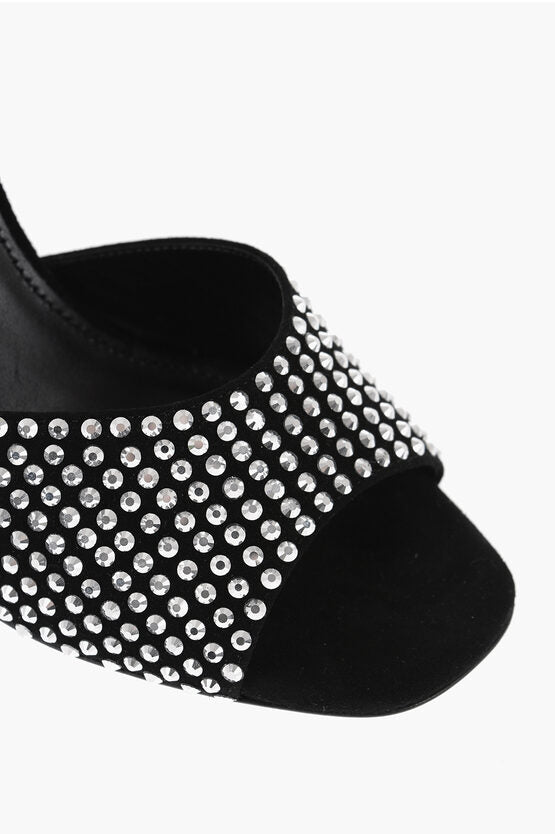 Shoes - Paris Texas All - Over Rhinestoned Suede HOLLY ANJA Mules 10,5cm - 8059481295377 - Ask Me Wear