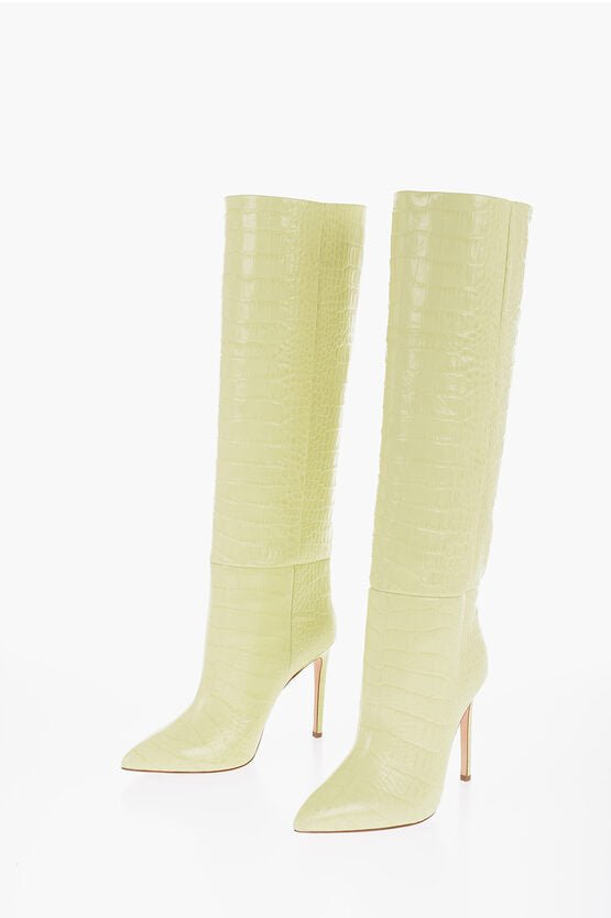 Shoes - Paris Texas Crocodile Effect Leather Boots with Stiletto Heel 11cm - 8059481218871 - Ask Me Wear