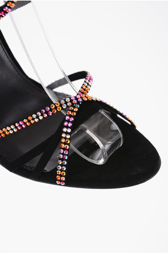 Shoes - Paris Texas Rhinestoned Suede Lace - Up HOLLY NICOLE Sandals 12cm - 8059481230422 - Ask Me Wear