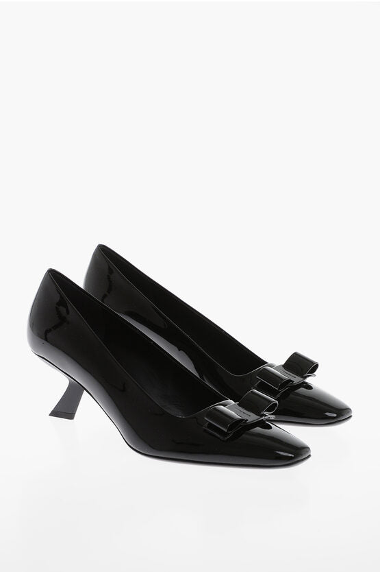 Salvatore Ferragamo Patent Leather ANZ Pumps with Spool Heel 5.5cm