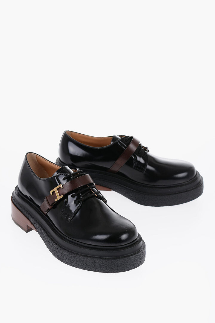 Tod's Patent Leather Derby Shoes with Strap