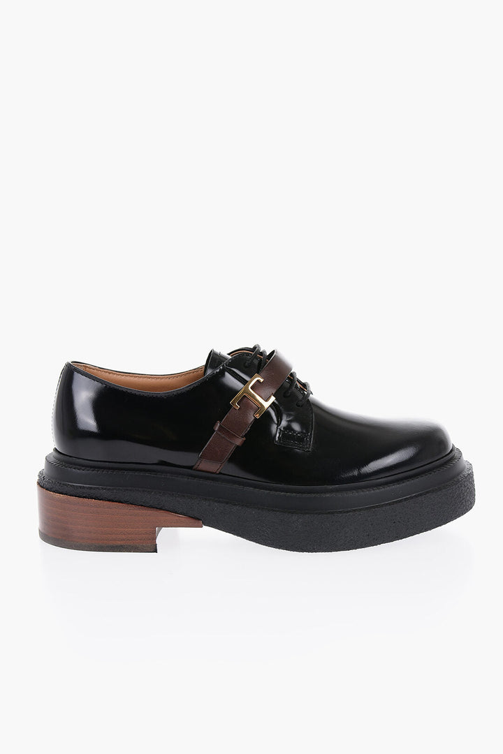 Tod's Patent Leather Derby Shoes with Strap