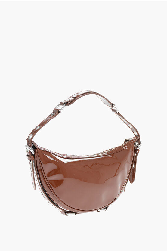 By Far Patent Leather GIB Shoulder Bag with Studs Details