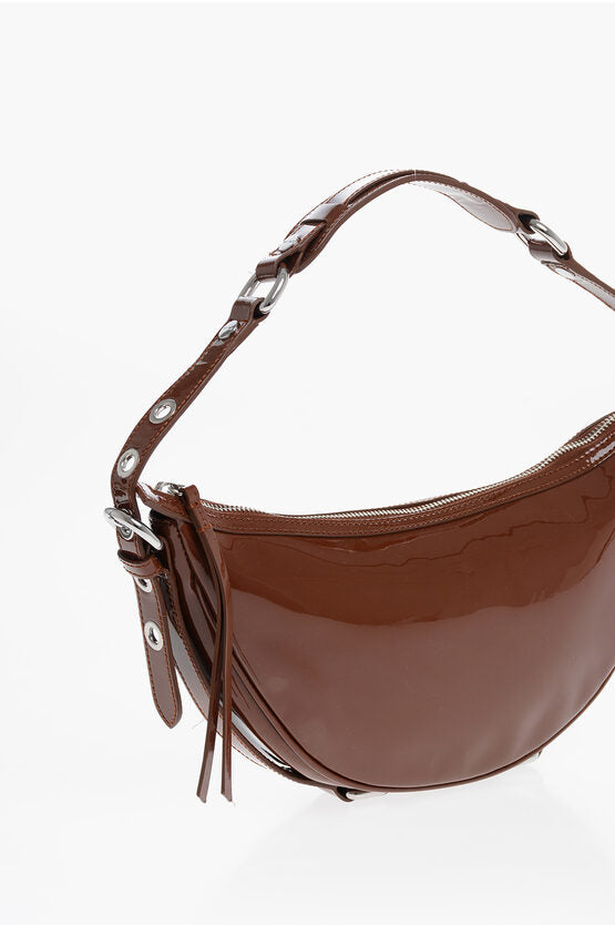 By Far Patent Leather GIB Shoulder Bag with Studs Details