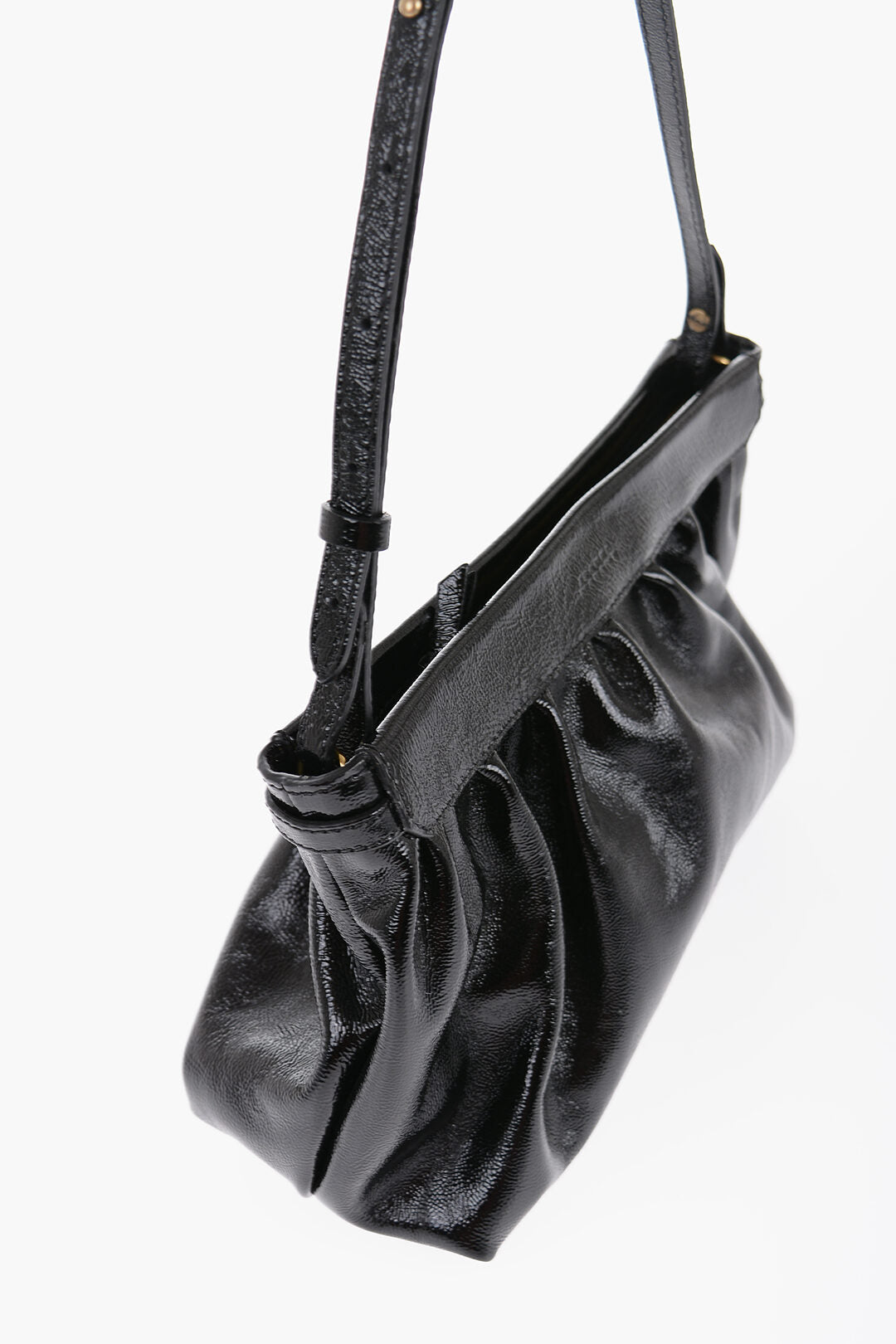 Isabel Marant Patent Leather LUZ Clutch with Removable Shoulder Strap