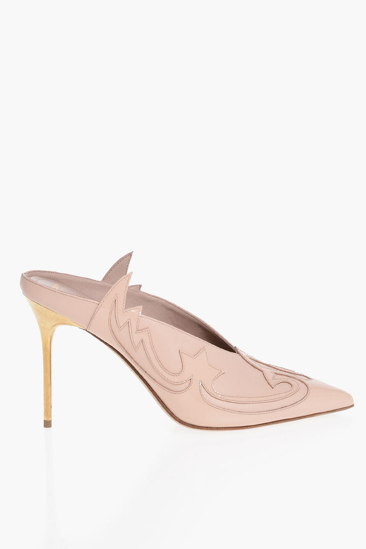 Balmain Patent Leather Pumps with Decorative Frill