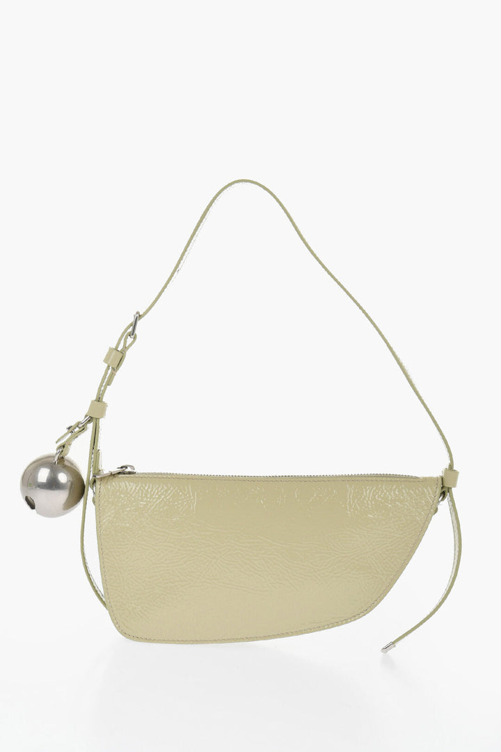 Burberry Patent Leather SHIELD SLING Shoulder Bag with Silver-Tone Ch