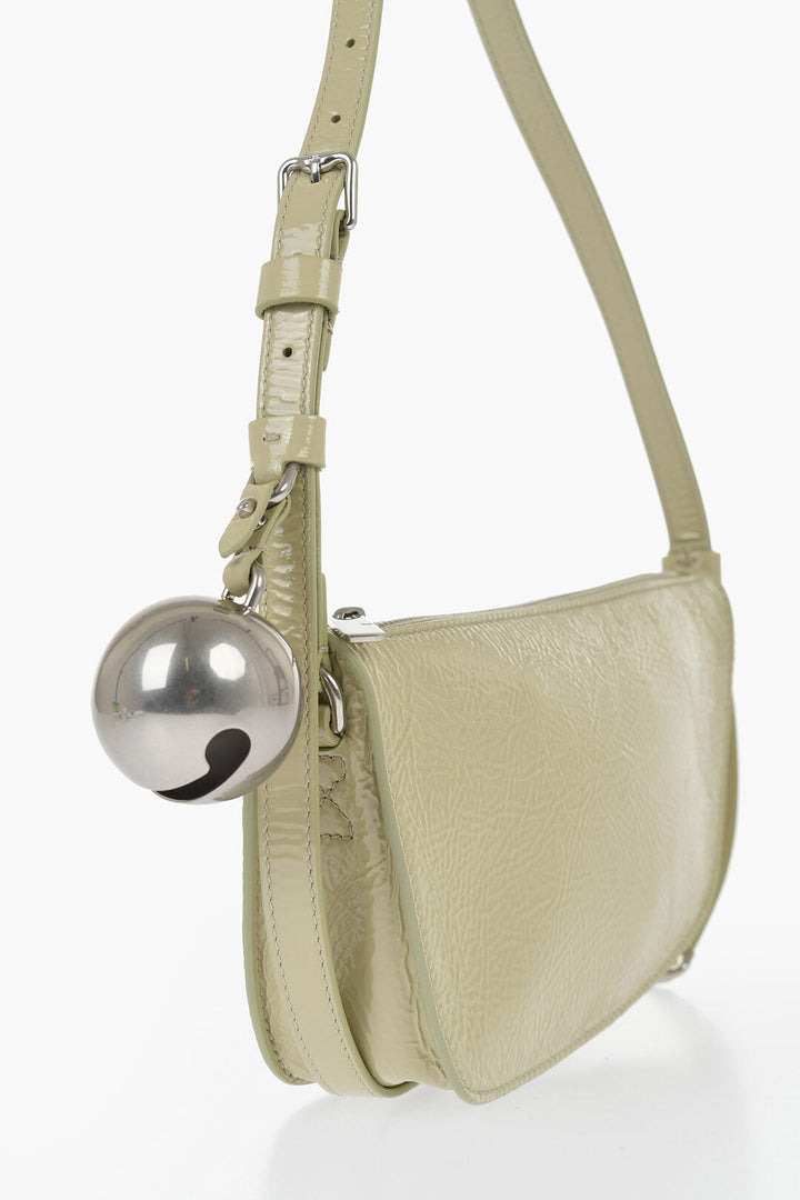 Burberry Patent Leather SHIELD SLING Shoulder Bag with Silver-Tone Ch
