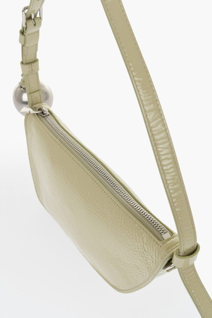 Burberry Patent Leather SHIELD SLING Shoulder Bag with Silver-Tone Ch