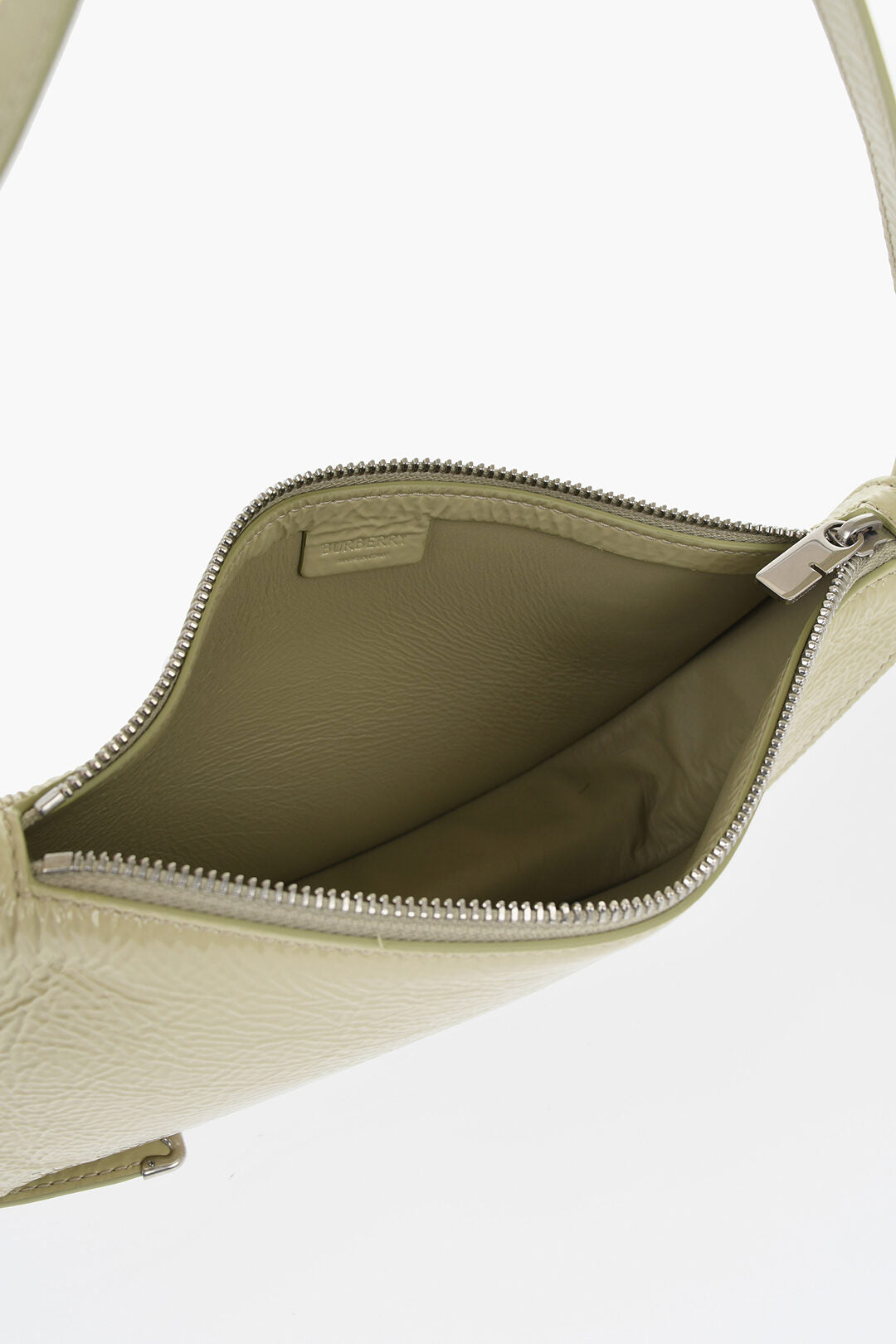Burberry Patent Leather SHIELD SLING Shoulder Bag with Silver-Tone Ch
