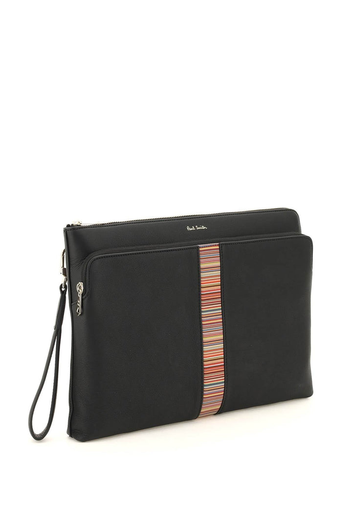 Bags - Paul Smith Signture Stripe Leather Pouch - 241402FBS000001 - 79 - os - Ask Me Wear