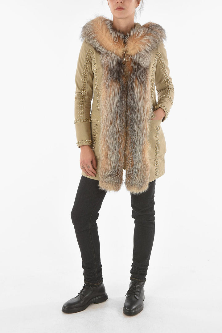 Other - Philipp Plein COUTURE Studded Fox Fur Edged AMAZING FUR Parka - 4060948265073 - Ask Me Wear