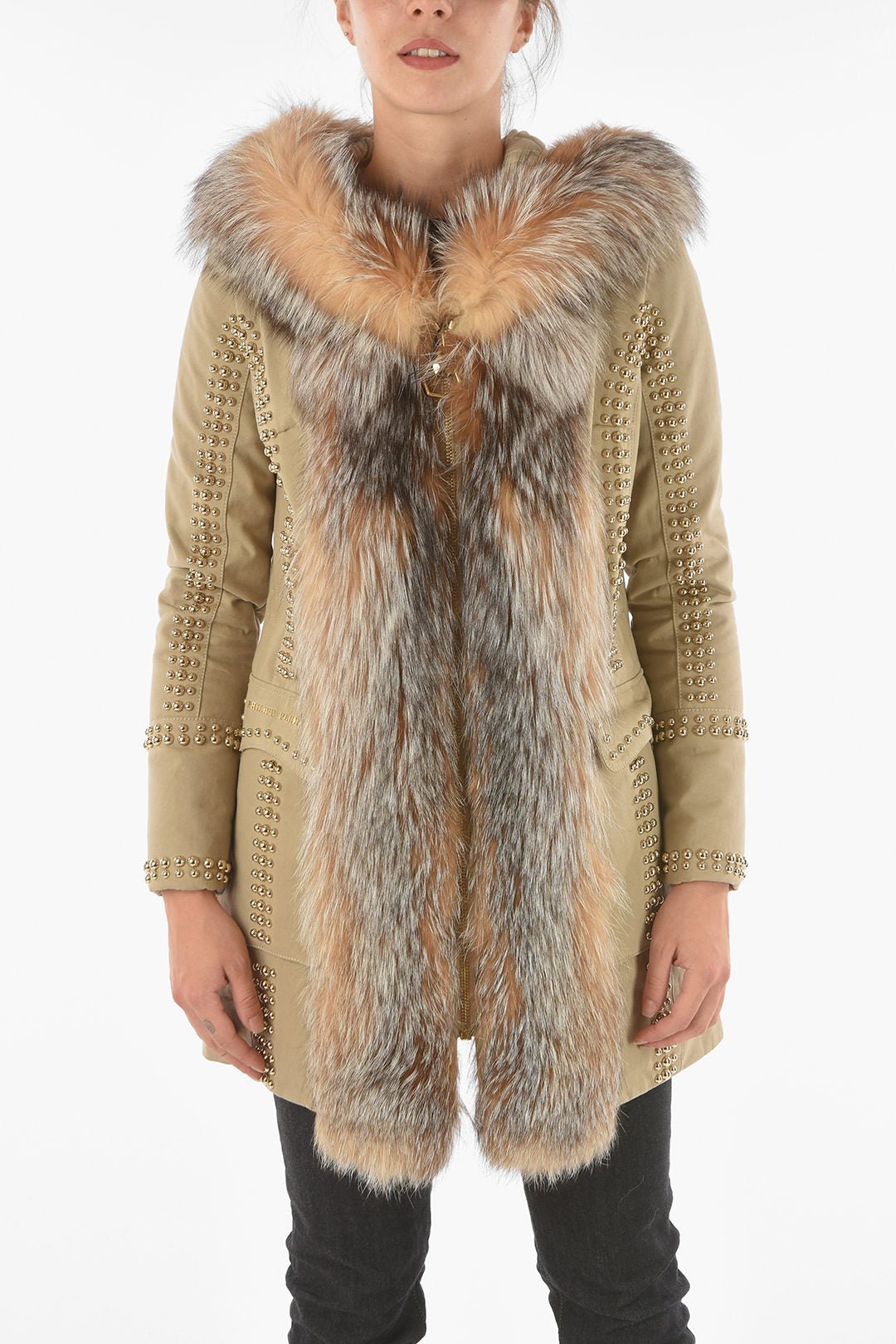 Other - Philipp Plein COUTURE Studded Fox Fur Edged AMAZING FUR Parka - 4060948265073 - Ask Me Wear