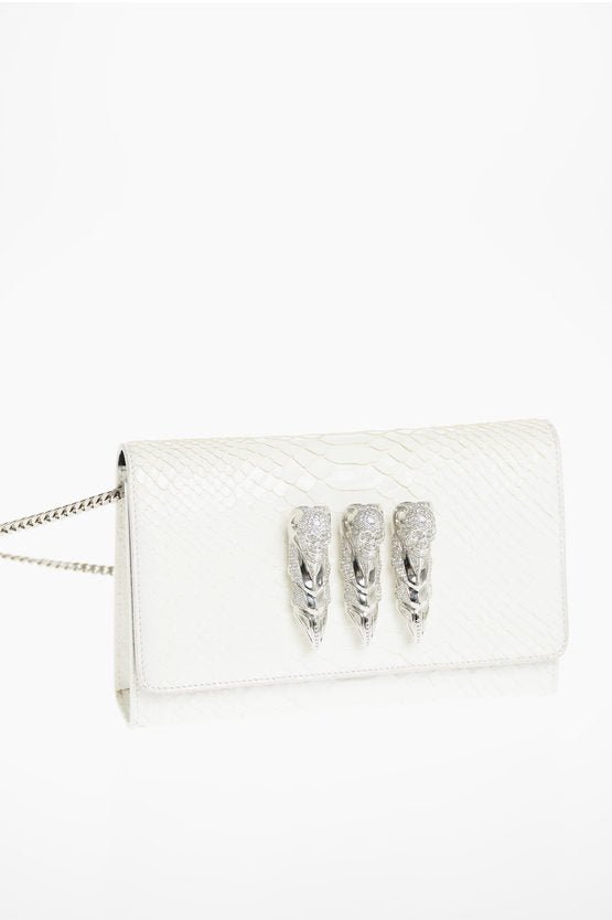 Bags - Philipp Plein Crocodile Effect Leather Clutch with Claw Rings - 4062156439413 - Ask Me Wear