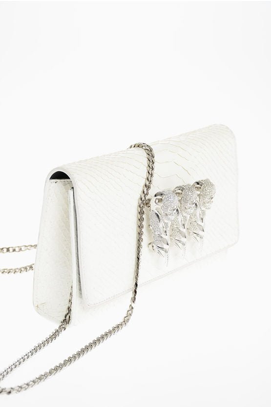 Bags - Philipp Plein Crocodile Effect Leather Clutch with Claw Rings - 4062156439413 - Ask Me Wear