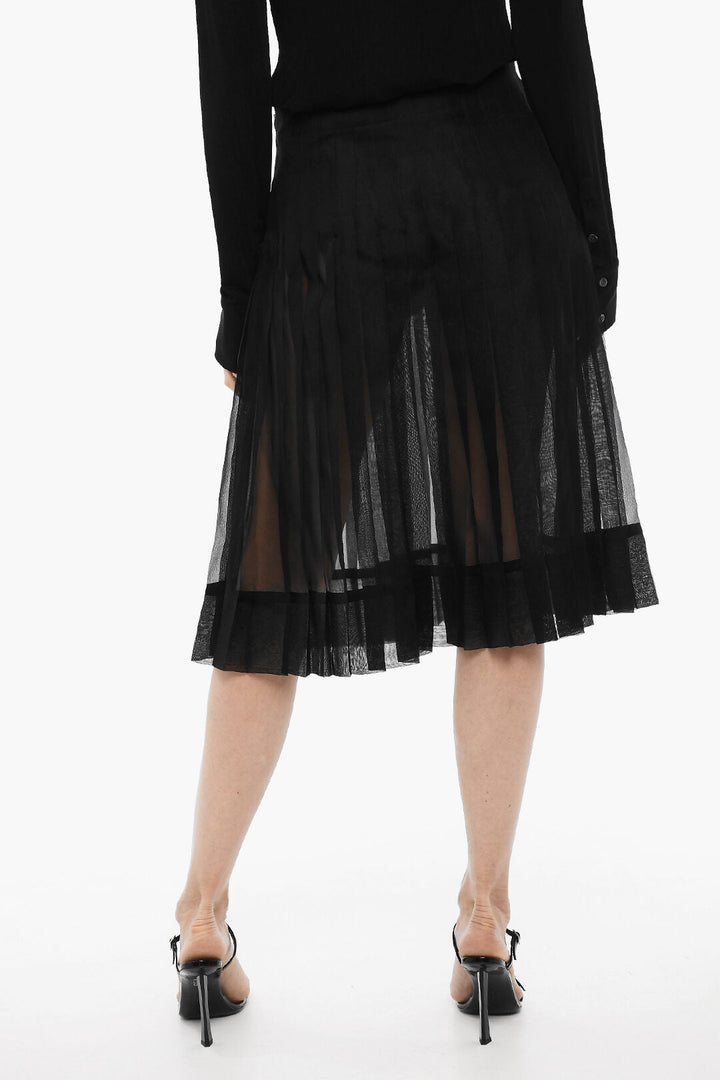 Khaite Pleated Semi-Sheer Silk TUDI Skirt