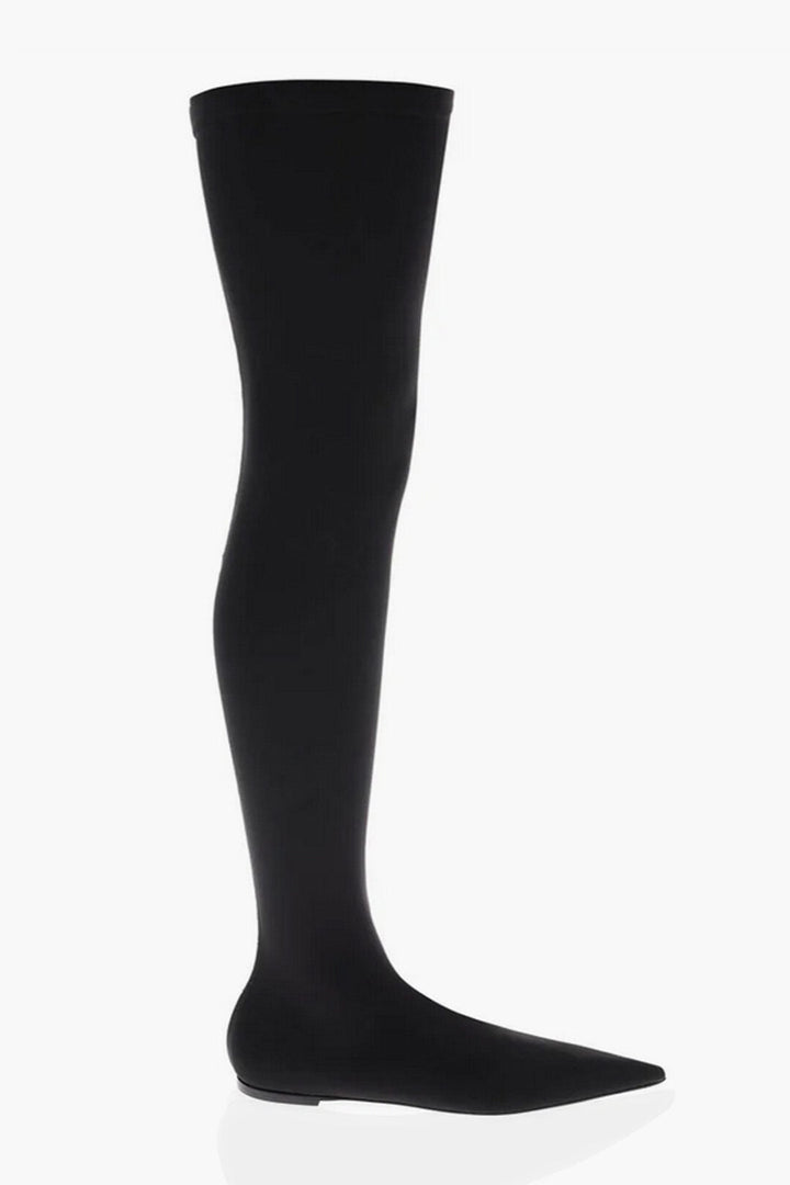 Dolce & Gabbana Pointed Toe Stretch Fabric Over-The-Knee Boots