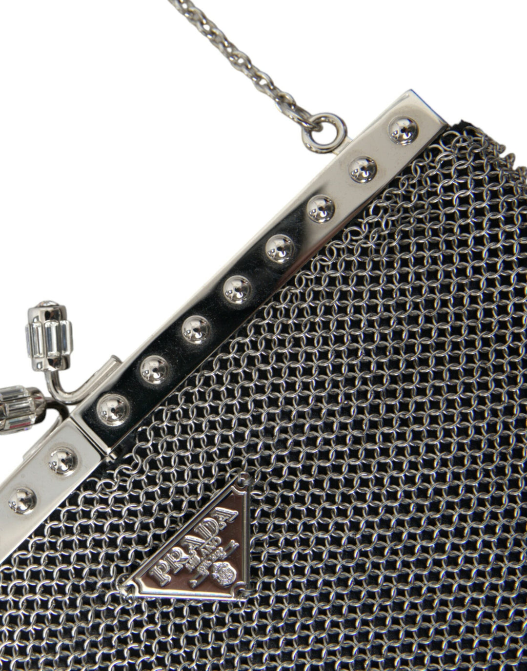  - Prada Elegant Silver Mesh Shoulder Evening Bag - BAG1182 - Ask Me Wear