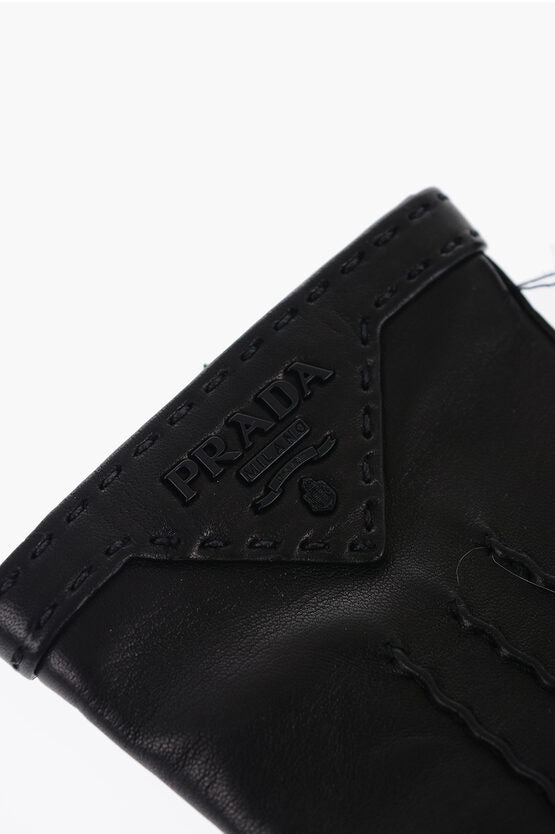 Accessories - Gloves - Prada Leather Glovers with Embossed Logo - 8059518487164 - Ask Me Wear