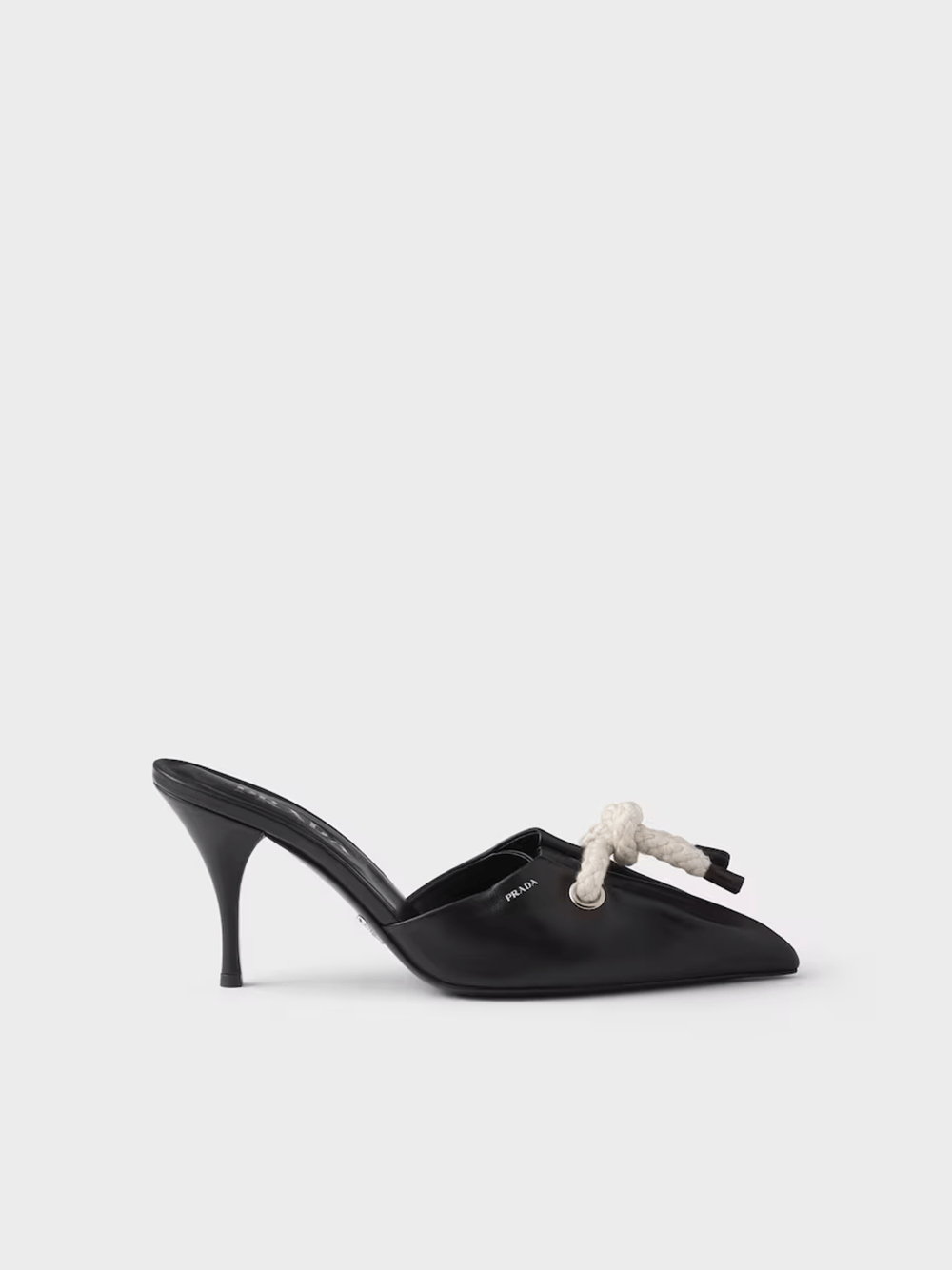 Prada - Prada Black Nappa Leather Rope Detail Sandals - 1I969N_038_F0X2Z_F_D085_35 - Ask Me Wear