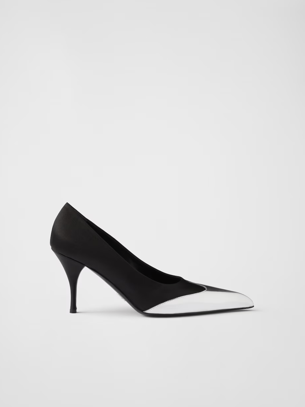 Prada - Prada Black Satin And Metallic Silver Leather Pumps - 1I968N_049_F0002_F_A085_40 - Ask Me Wear