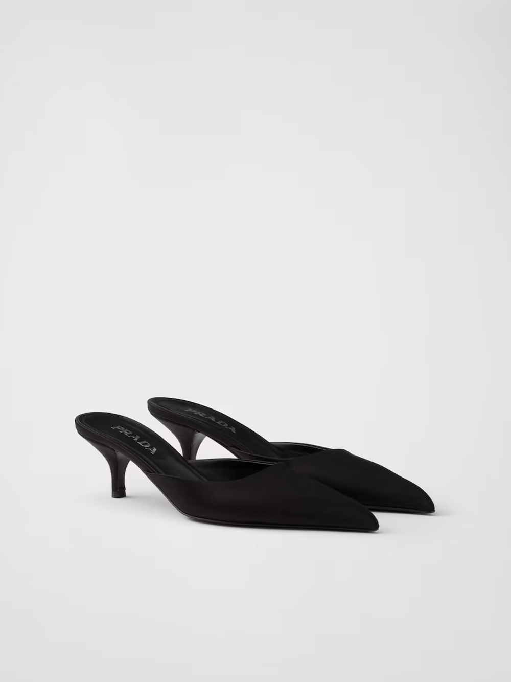Prada - Prada Black Satin Sabot - 1I975N_049_F0002_F_B055_35 - Ask Me Wear