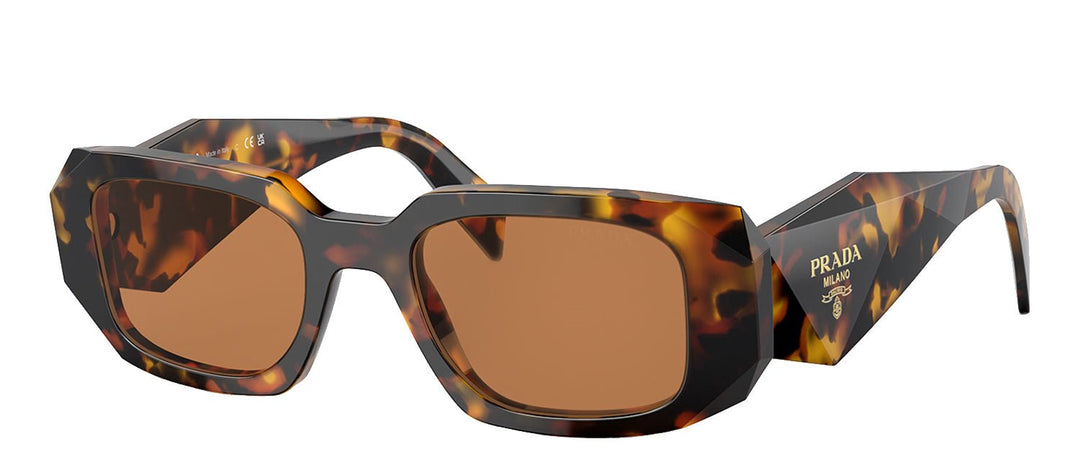 PradaSunglasses - Prada PR 17WSF VAU2Z1 Rectangle Plastic Tortoise Sunglasses with Brown Lens - PR_17WSF_VAU2Z1_51mm - Ask Me Wear