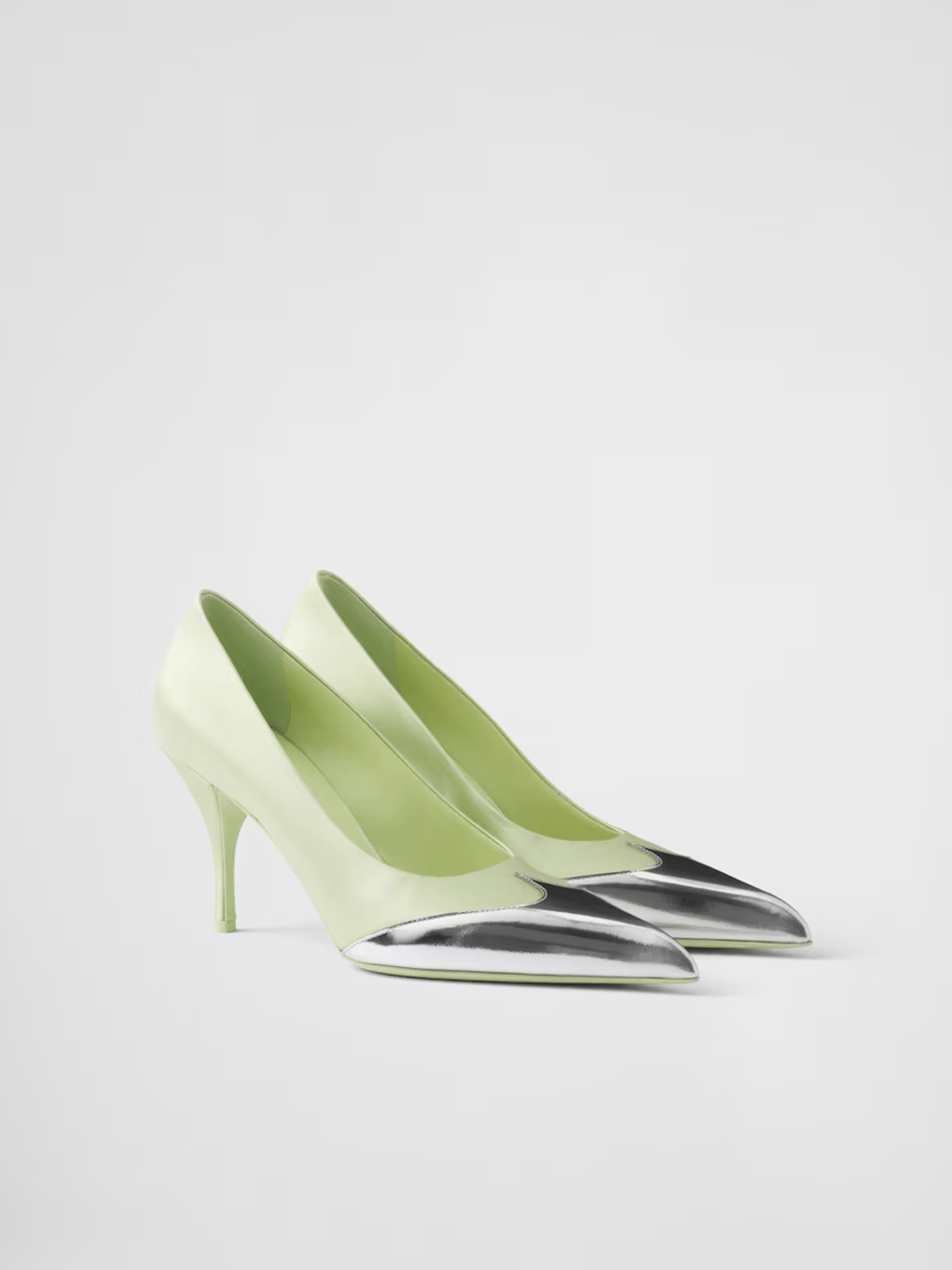 Prada - Prada Satin And Metallic Leather Pumps - 1I968N_049_F065J_F_A085_35.5 - Ask Me Wear