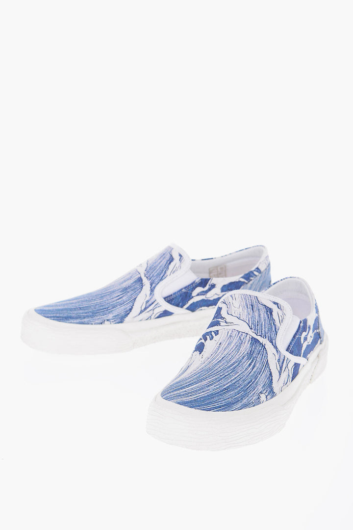 Celine Printed Fabric WAVES Slip-On Sneakers