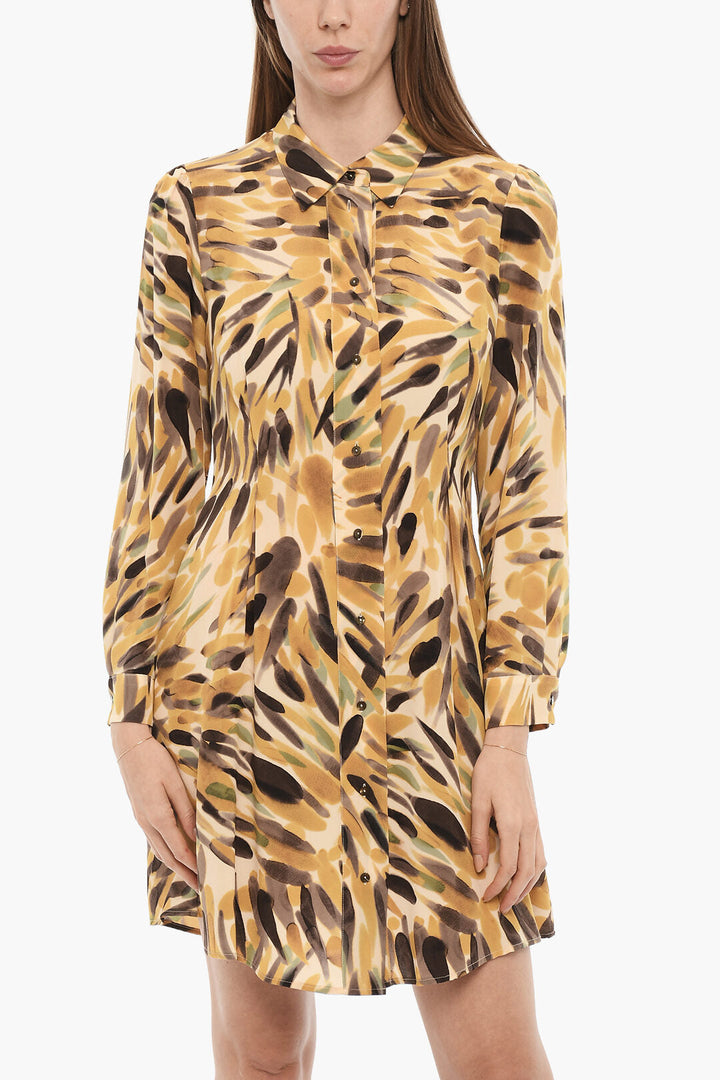 Momonì Printed Silk ACANTHIS Shirt Dress