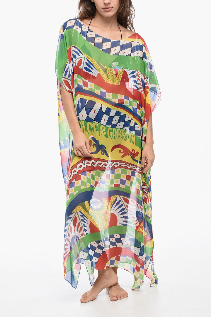 Dolce & Gabbana Printed Silk Kaftan Dress