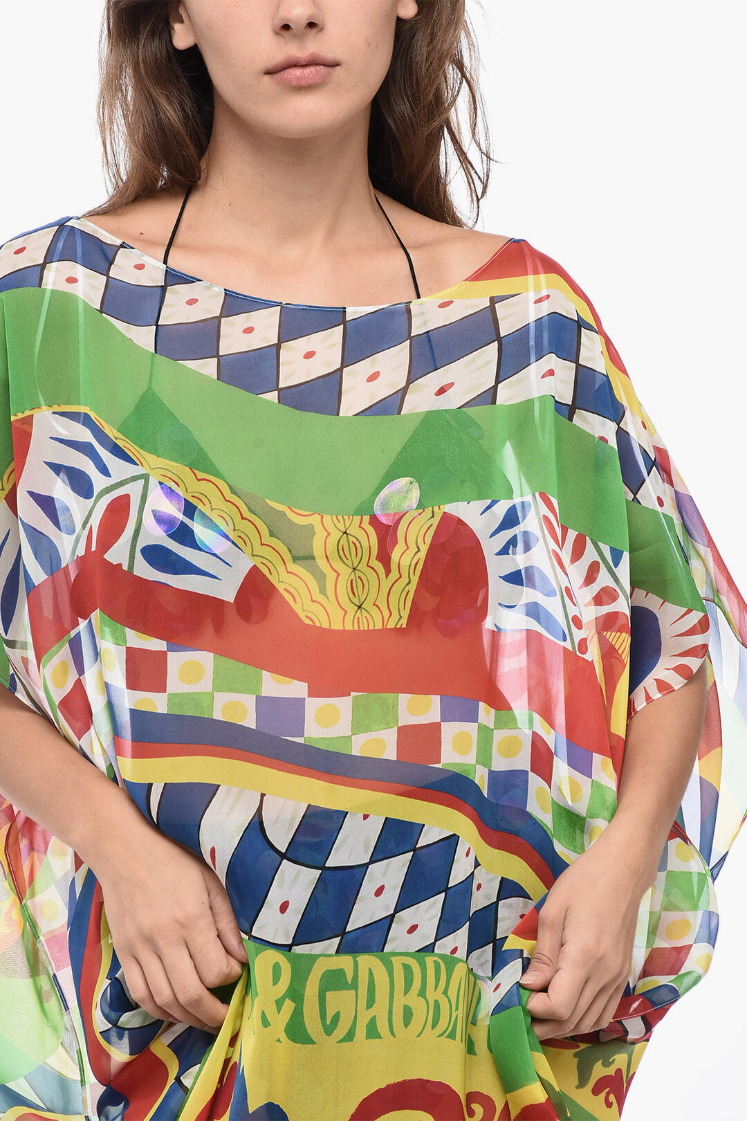 Dolce & Gabbana Printed Silk Kaftan Dress