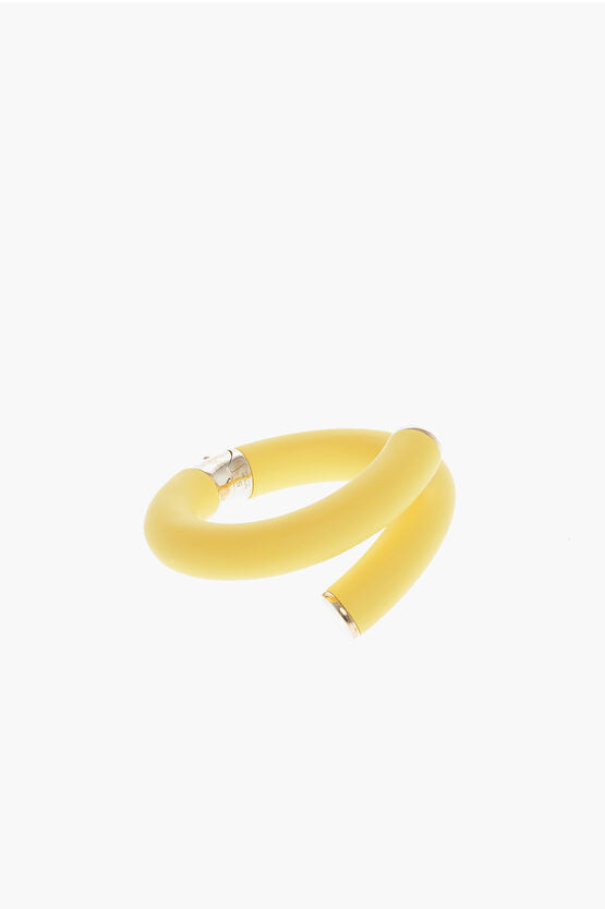 Pulsera en forma de espiral CUFF de PVC plateado de Bottega Veneta Talla estándar S