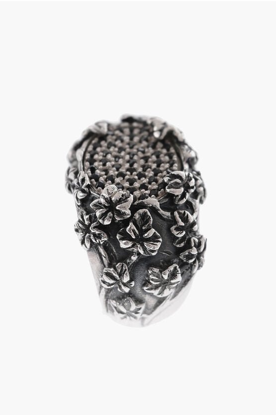 Rings - Quinto Ego Silver PAVE' FLOREALE Ring with Zircons 14 Rings - GC120231100136 - Ask Me Wear