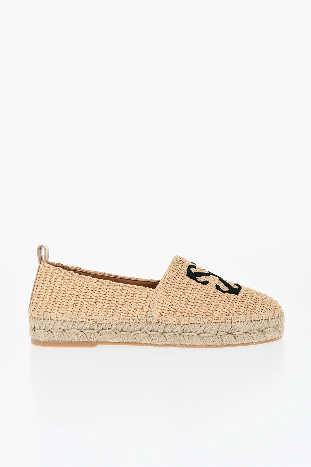 Off-White Raffia ARROW Espadrillas With Embroidered Logo