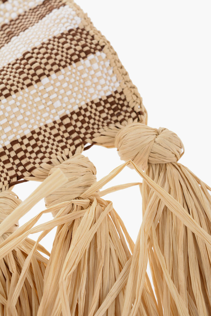 Jil Sander Raffia SUNFLOWER Tote Bag With Leather Details